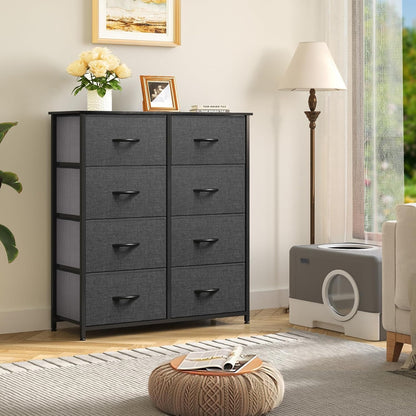 Dresser for Bedroom, Tall Dresser, Fabric Dresser with 8 Drawers, Double Dresser, Chest of Drawers for Closet, Living Room ShipItFurniture