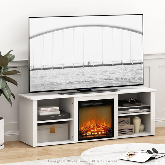 Modern 70 Inch TV Stand With Electric Fireplace