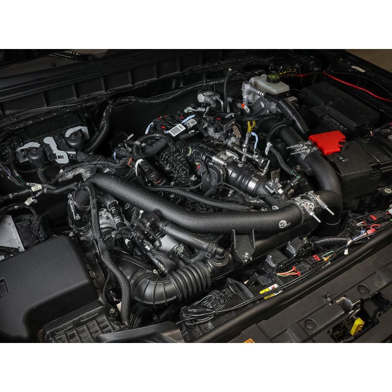 aFe 21-23 Ford Bronco V6-2.7Ltt BladeRunner Alum Hot &amp; Cold Charge Pipe Kit - Black NP Motorsports