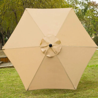 7.5' Patio Umbrella Outdoor Table Market Umbrella with Push Button Tilt/Crank, 6 Ribs (Tan) - Get it from Bo