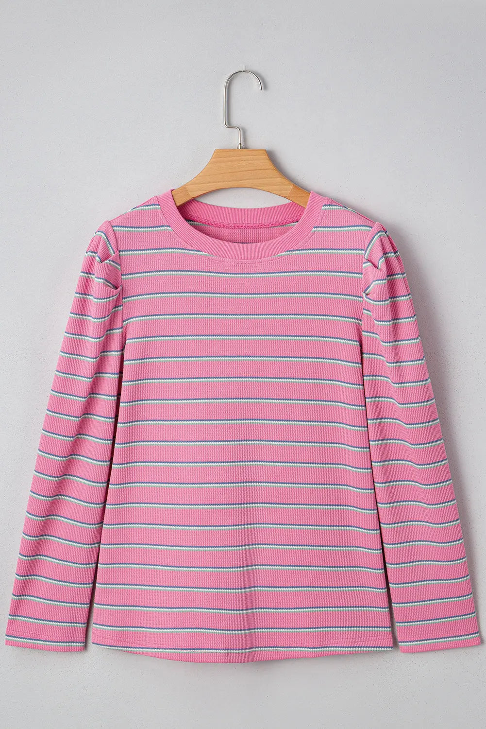 Giana Stripe Textured Knit Long Sleeve Top