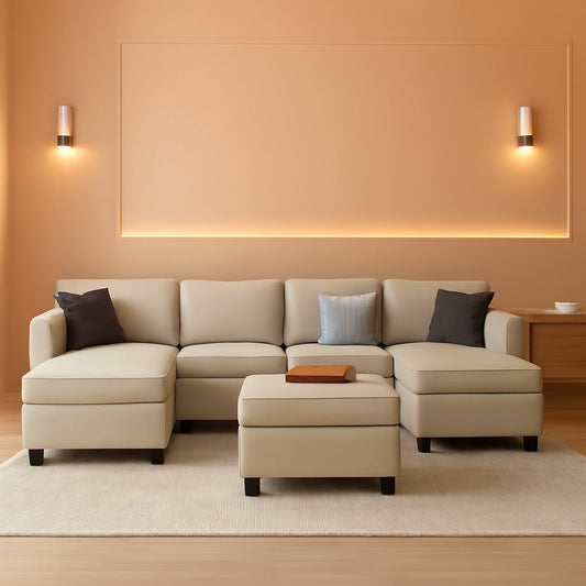 Oversized U Shaped Sectional Sofa With Hidden Storage ShipItFurniture