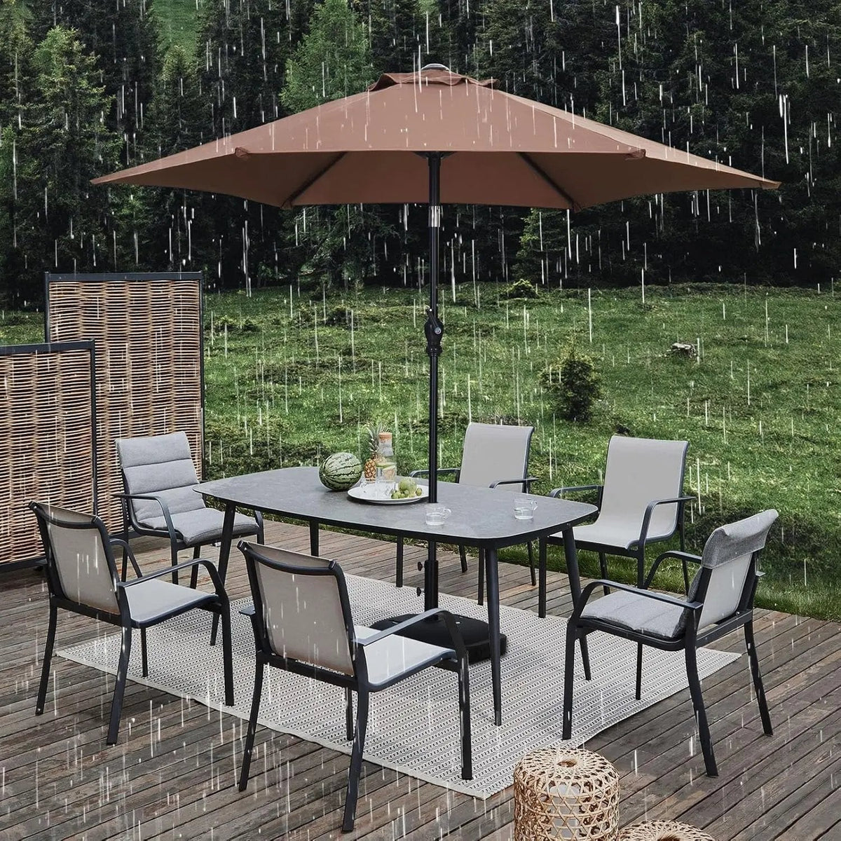 7.5ft Aluminum Patio Umbrella: Tilt Crank for Outdoor - Get it from Bo