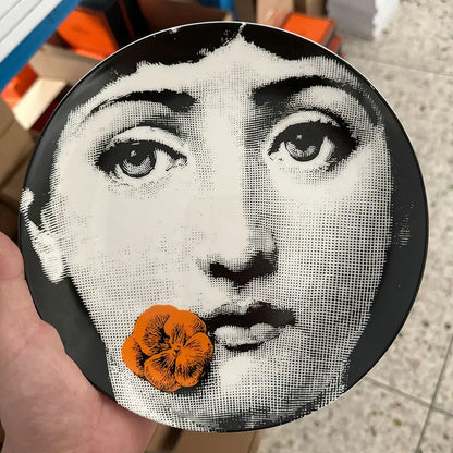 Ceramic Italian Face Hanging Plate Wall Decoration European Get it from Bo