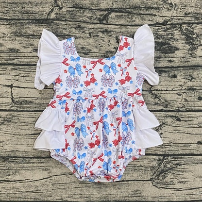 July 4th bows ruffle romper - Get it from Bo