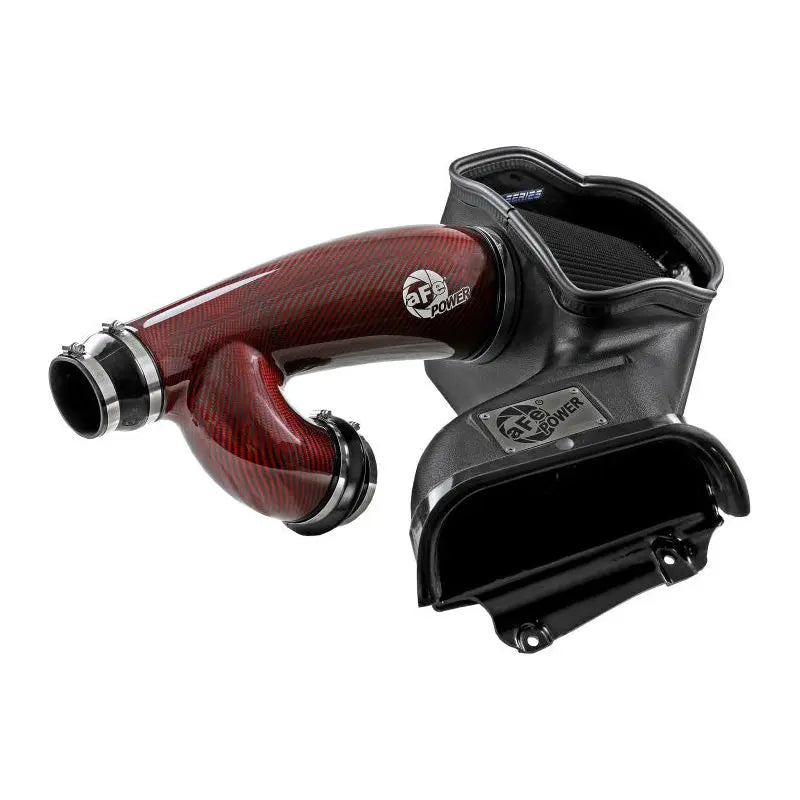 aFe 17-24 Ford F-150 Track Series Red Kevlar Carbon Fiber C/A Intake System w/Black Pro 5R Filter NP Motorsports
