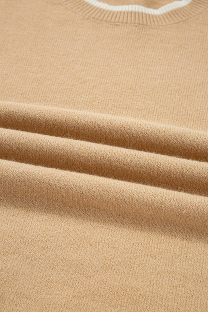 Ava Cuff Contrast Trim Sweater