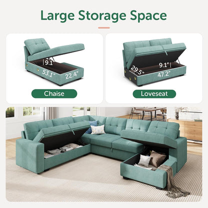 Sectional Sleeper Sofa Bed With Integrated Storage ShipItFurniture