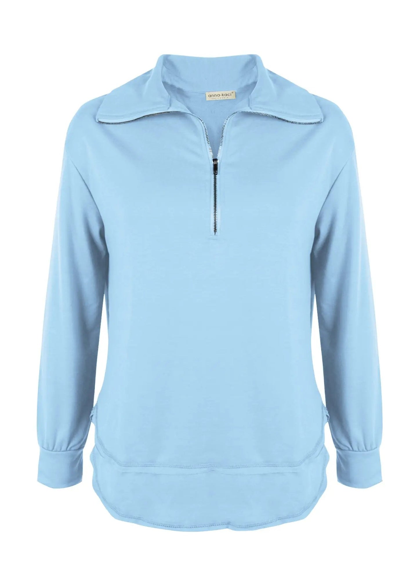 Zip Up Funnel Neck Sweater Anna-Kaci Wholesale