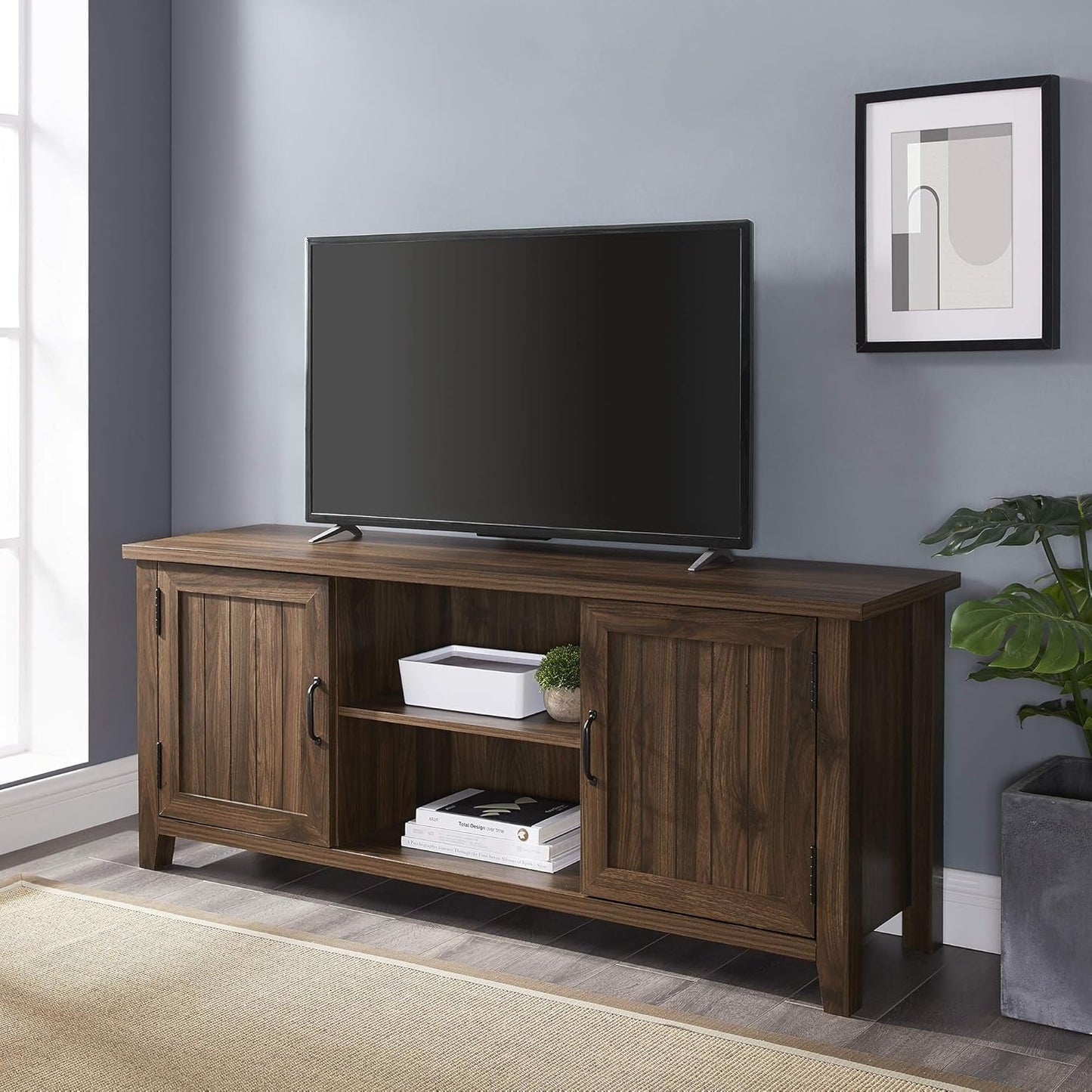 Buren Classic TV Stand Walnut For 65 Inch Televisions