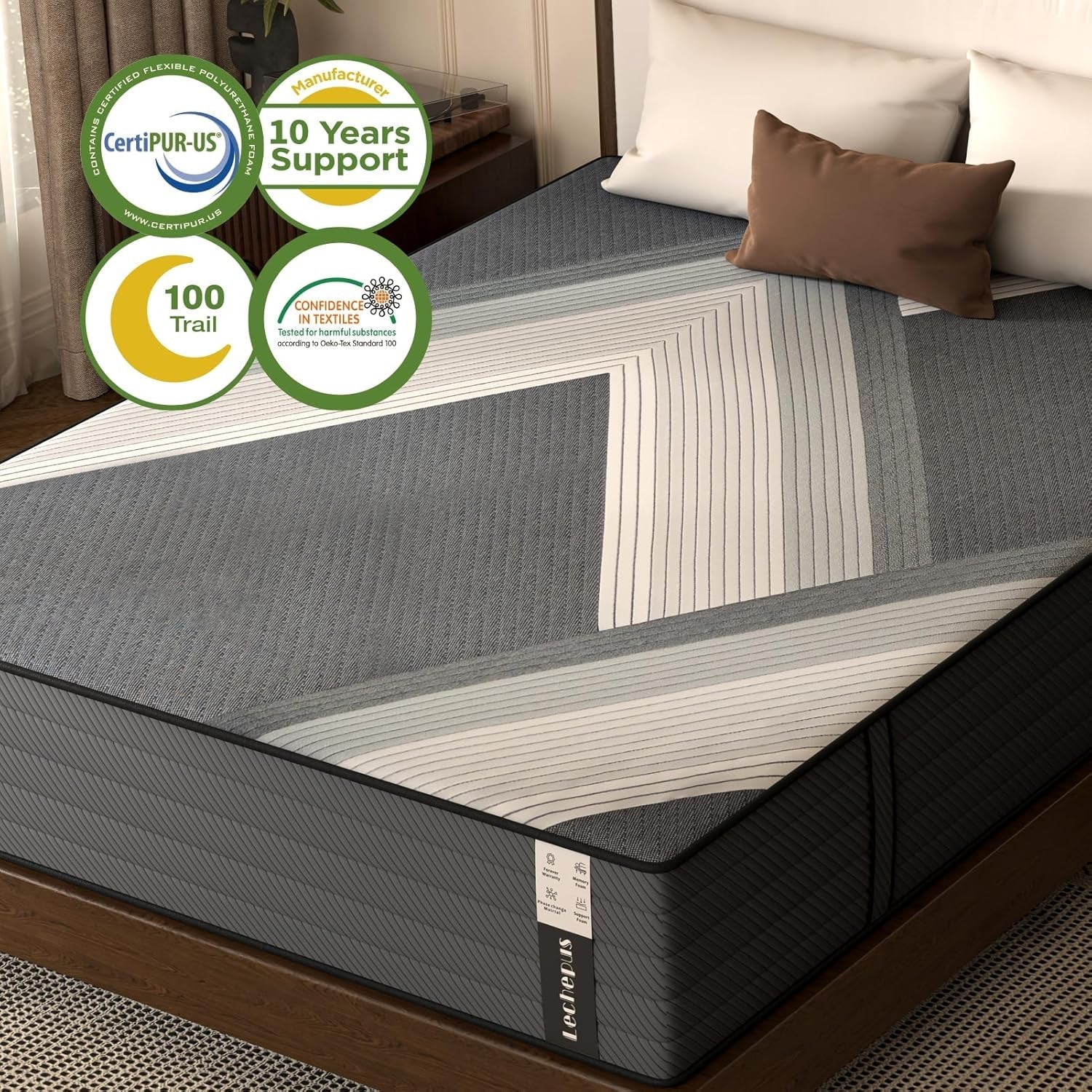 10 Inch Medium Firm Hybrid Queen Mattress in Box ShipItFurniture