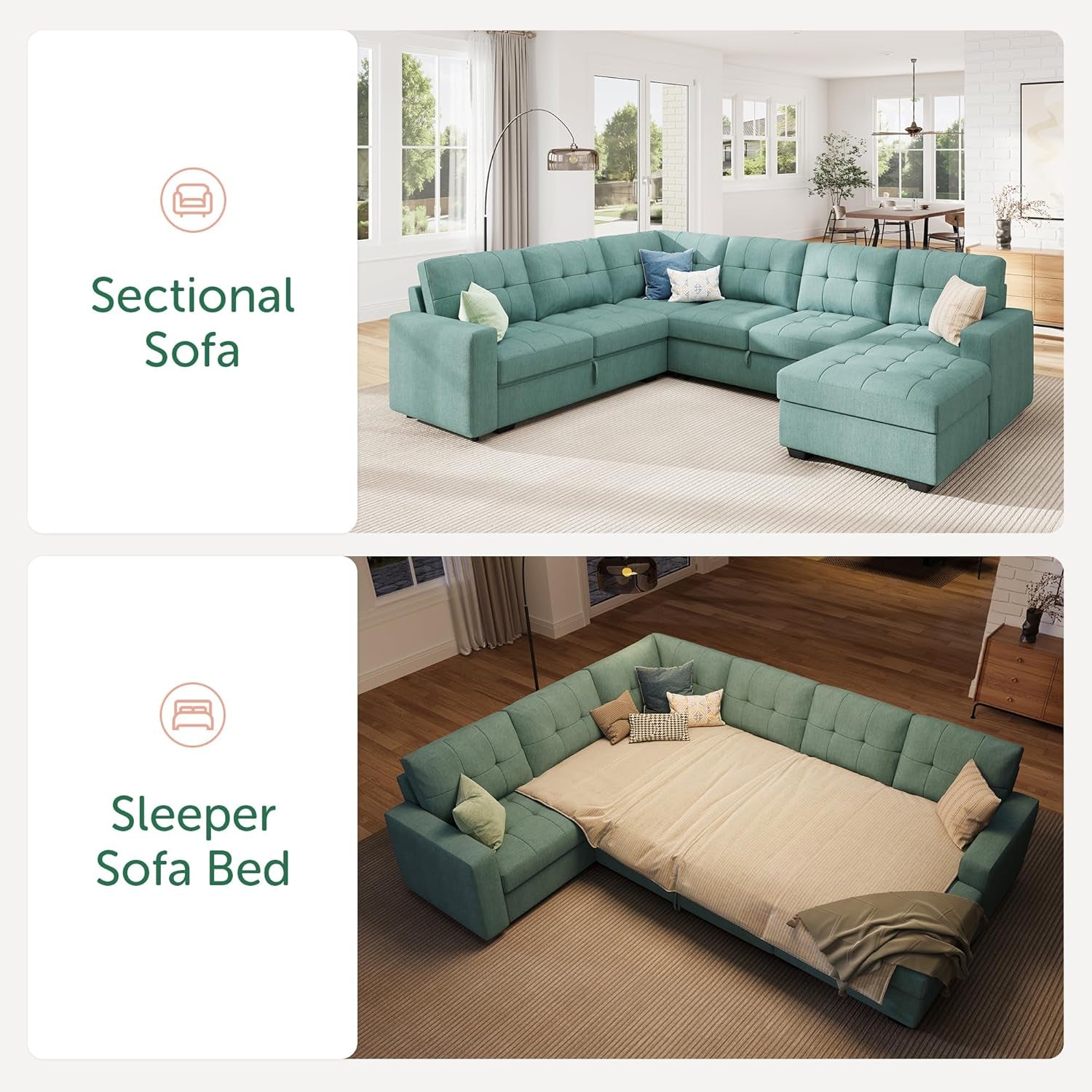 Sectional Sleeper Sofa Bed With Integrated Storage ShipItFurniture