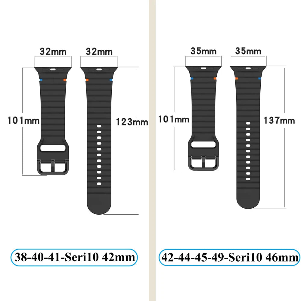 Apple Watch Band Soft Silicone Strap Band 40-46mm Get it from Bo