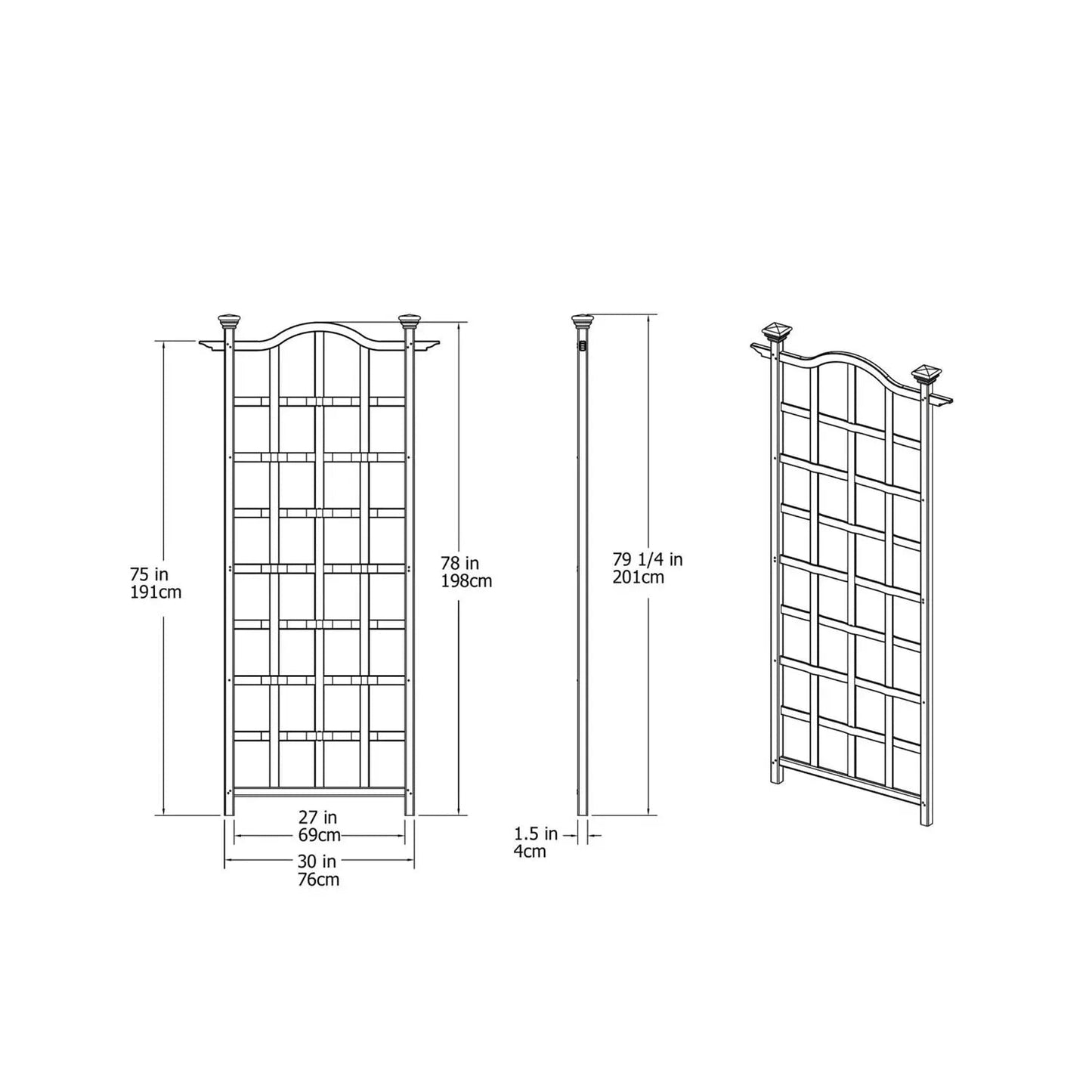 79-inch Outdoor Lattice Panel Garden Plant Trellis - Get it from Bo