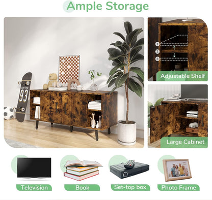 Modern TV Stand For 50Inch TV With Adjustable Shelves