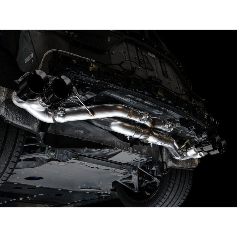 AWE Tuning 2020+ Chevrolet Corvette (C8) Track Edition Exhaust - Quad Diamond Black Tips NP Motorsports