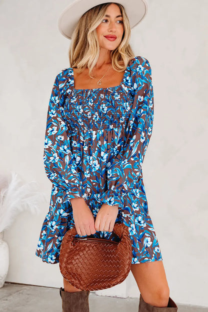 Norava Ruffled Sleeve Floral Dress