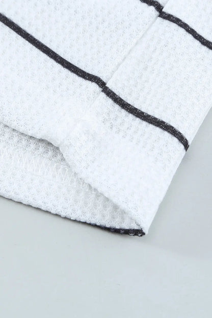 Simone Henley Waffle Knit Top