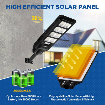 4 pack 200W solar street lights 20000 lumens Langy Solar Lights