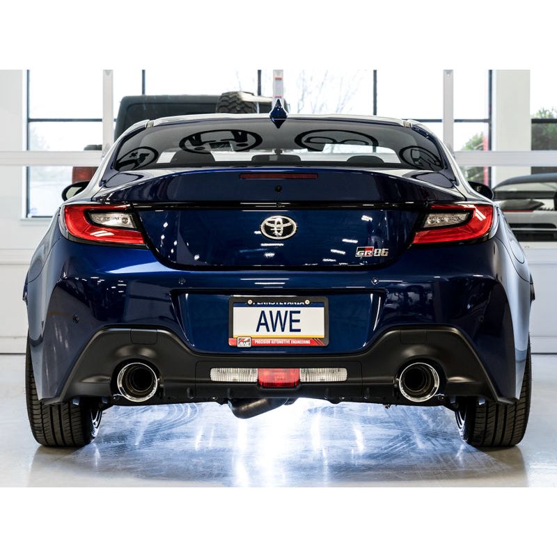 AWE Subaru BRZ/ Toyota GR86/ Toyota 86 Track Edition Cat-Back Exhaust- Chrome Silver Tips NP Motorsports