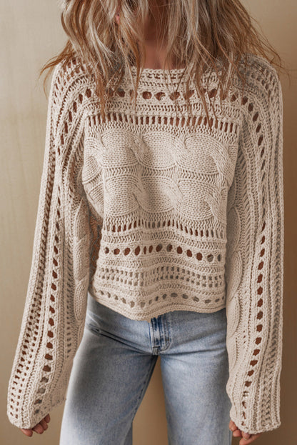 Emma Cable Knit Cropped Sweater