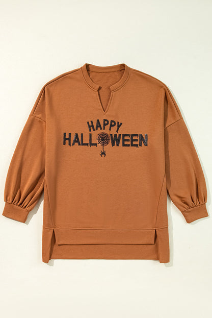 Sequin Happy Halloween Long Sleeve Top