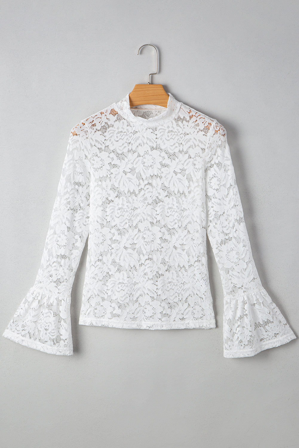 Alani Lace Crochet Bell Sleeve Blouse Threaded Pear
