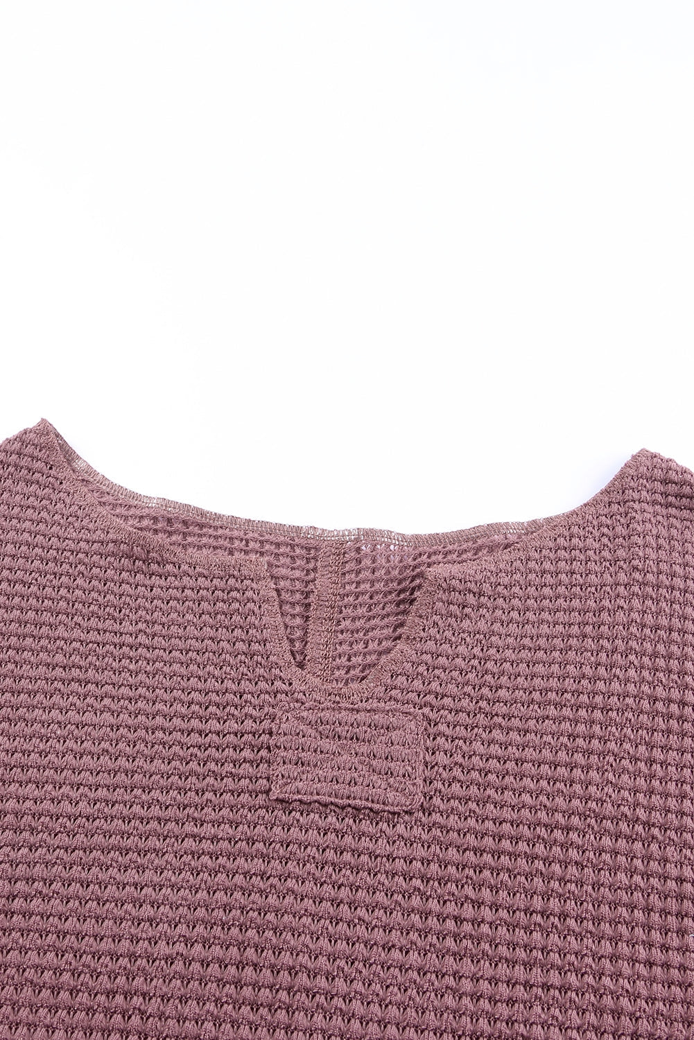 Evelyn Waffle Knit Loose Long Sleeve Top