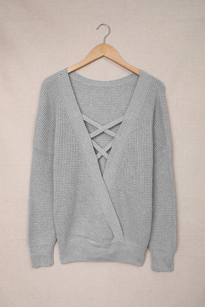 Amelia Back Hollow Out Sweater