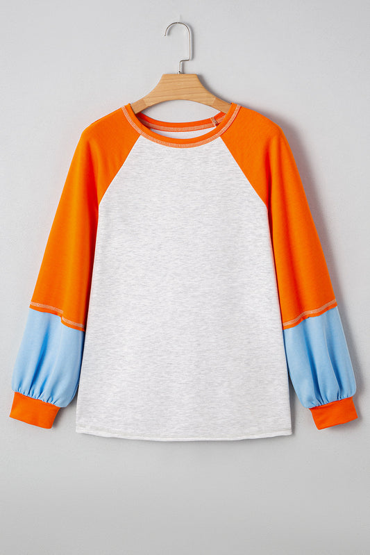 Elsie Raglan Sleeve Loose Fit Top Threaded Pear