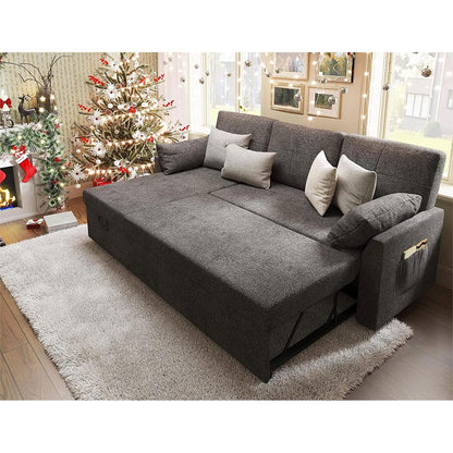 Gray Sectional Sleeper Sofa With Storage Chaise Bed ShipItFurniture