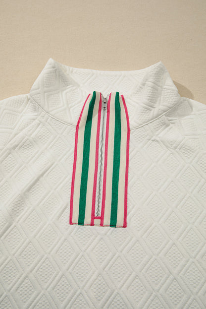Aria Striped Collar Baggy Sweatshirt