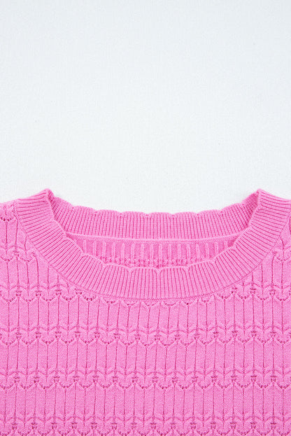 Kay Knit Ribbed Cuffs Crew Neck Sweater