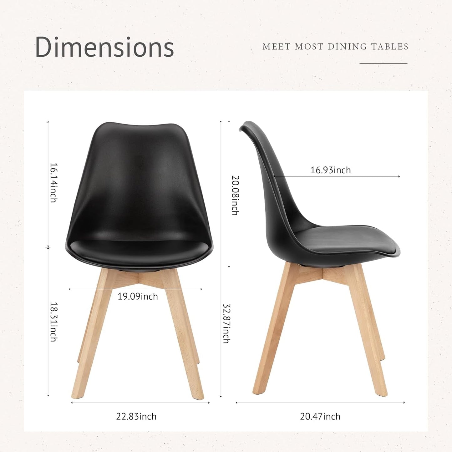 Dining Chairs Set of 4 - Mid Century Modern Design ShipItFurniture