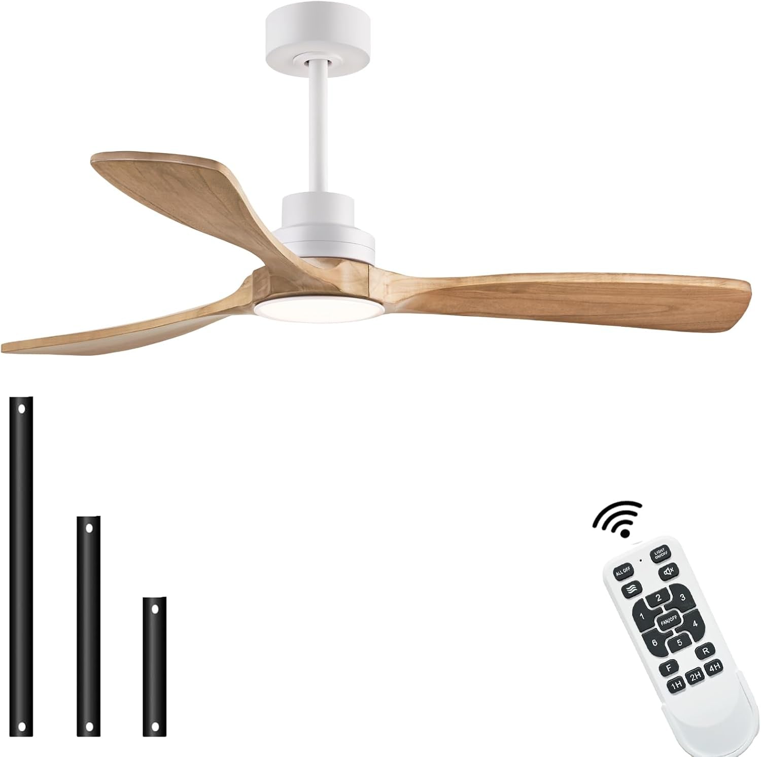 Indoor/Outdoor Wood Ceiling Fan with Remote ShipItFurniture