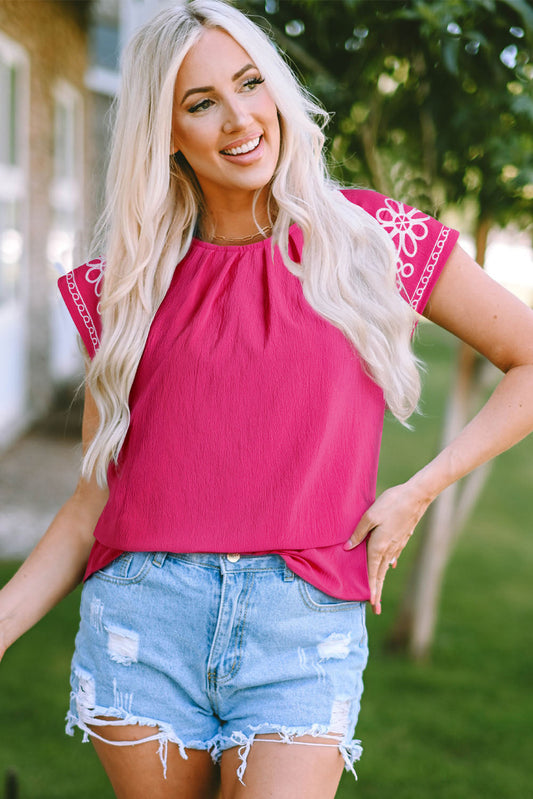 Murphy Floral Embroidered Sleeve Blouse