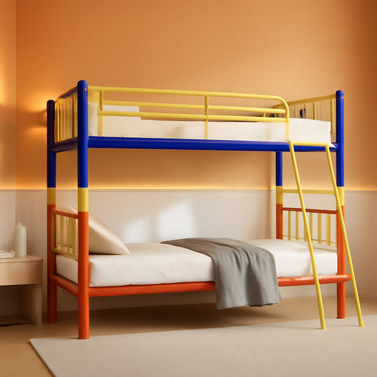 Metal Bunk Bed Twin over Twin,Twin over Full Bunk Bed,Bunk Bed Full over Full,Twin Bunk Beds for Kids with Safety Guardrail and Convertible Bunk Bed Design,Steel Bed for School, Bedroom ShipItFurniture