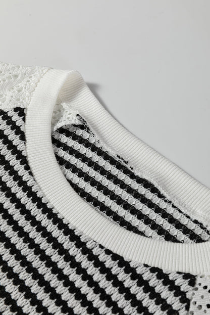 Taylor Hollowed Lace Patchwork Long Sleeve Top