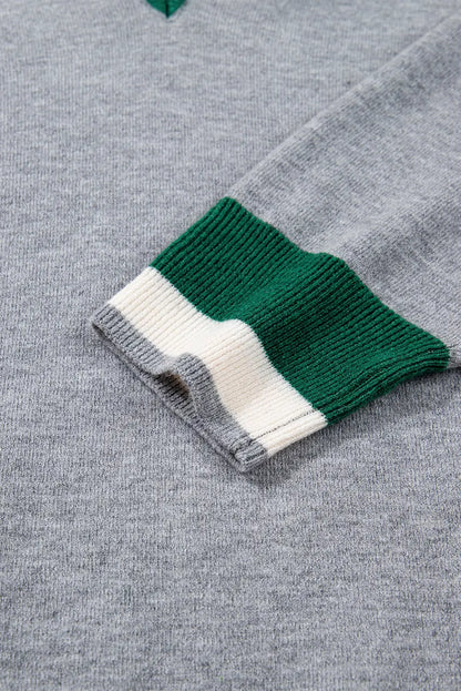 Scarlett Striped Trim Varsity Sweater