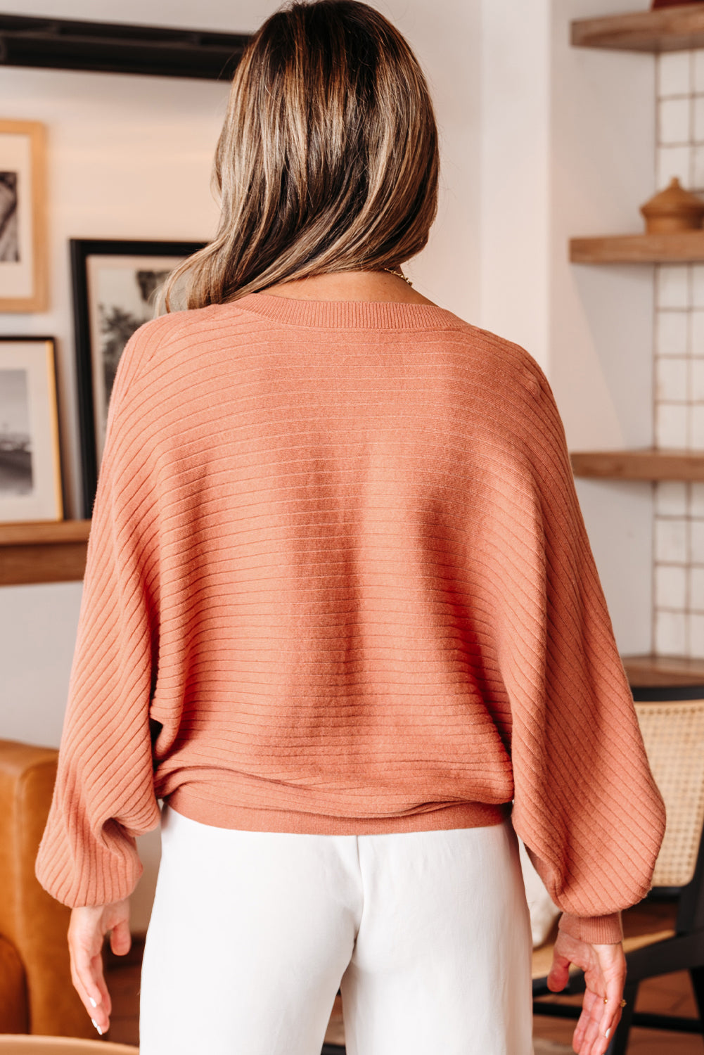 Parker Button Front Dolman Sleeve Sweater Cardigan Threaded Pear