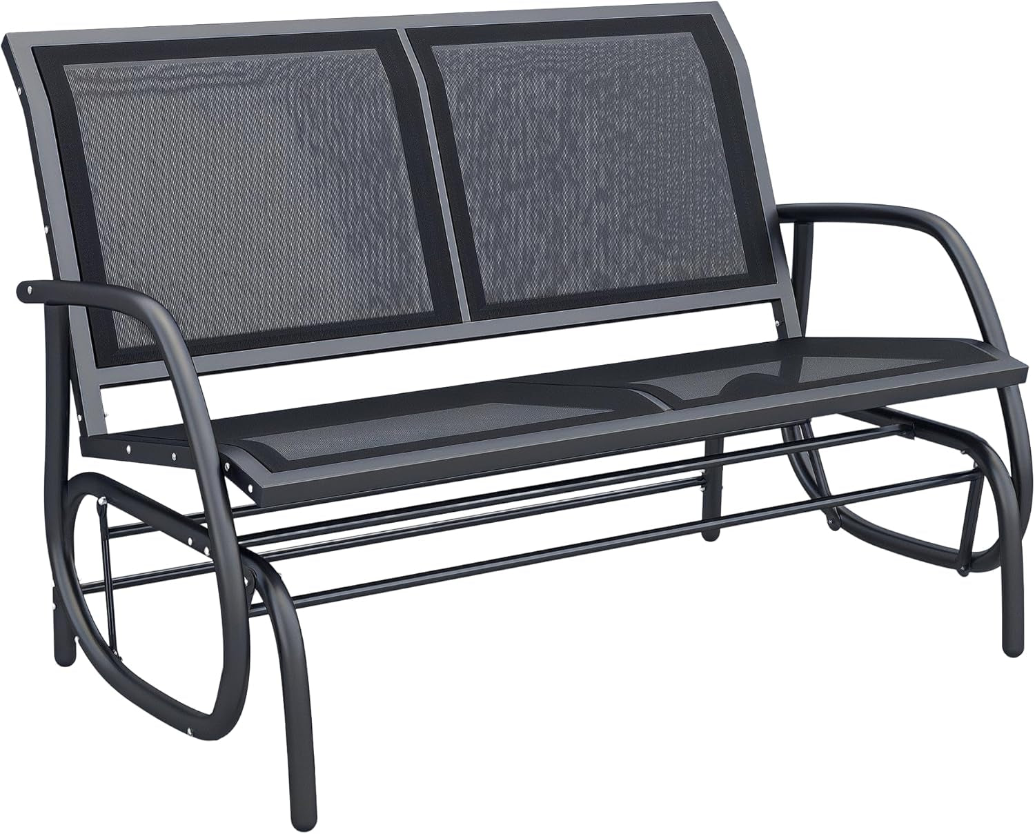 Two Person Outdoor Glider Bench with Steel Frame ShipItFurniture