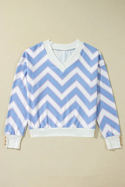 Whitney Striped Print Oversized Top