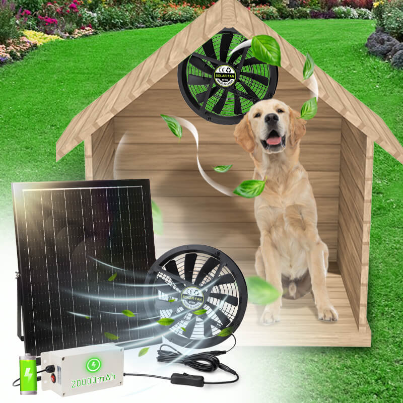 10" Solar Exhaust Intake Fan with Battery&42W Solar Panel Langy Solar Lights