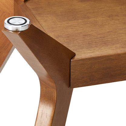 Paxton Mid Century Modern Dining Table Base Nutmeg Finish ShipItFurniture