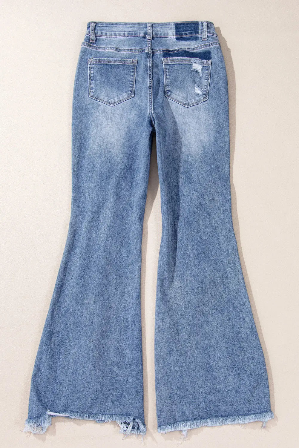 Laylani Distressed Hem Flared Jeans