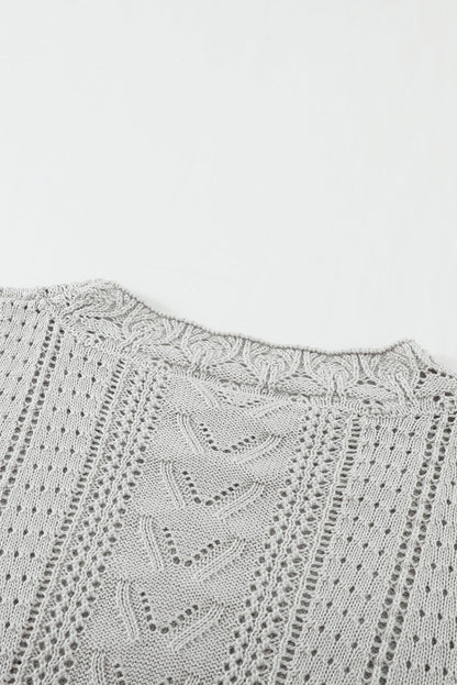 Scarlett Lace Pointelle Knit Sweater