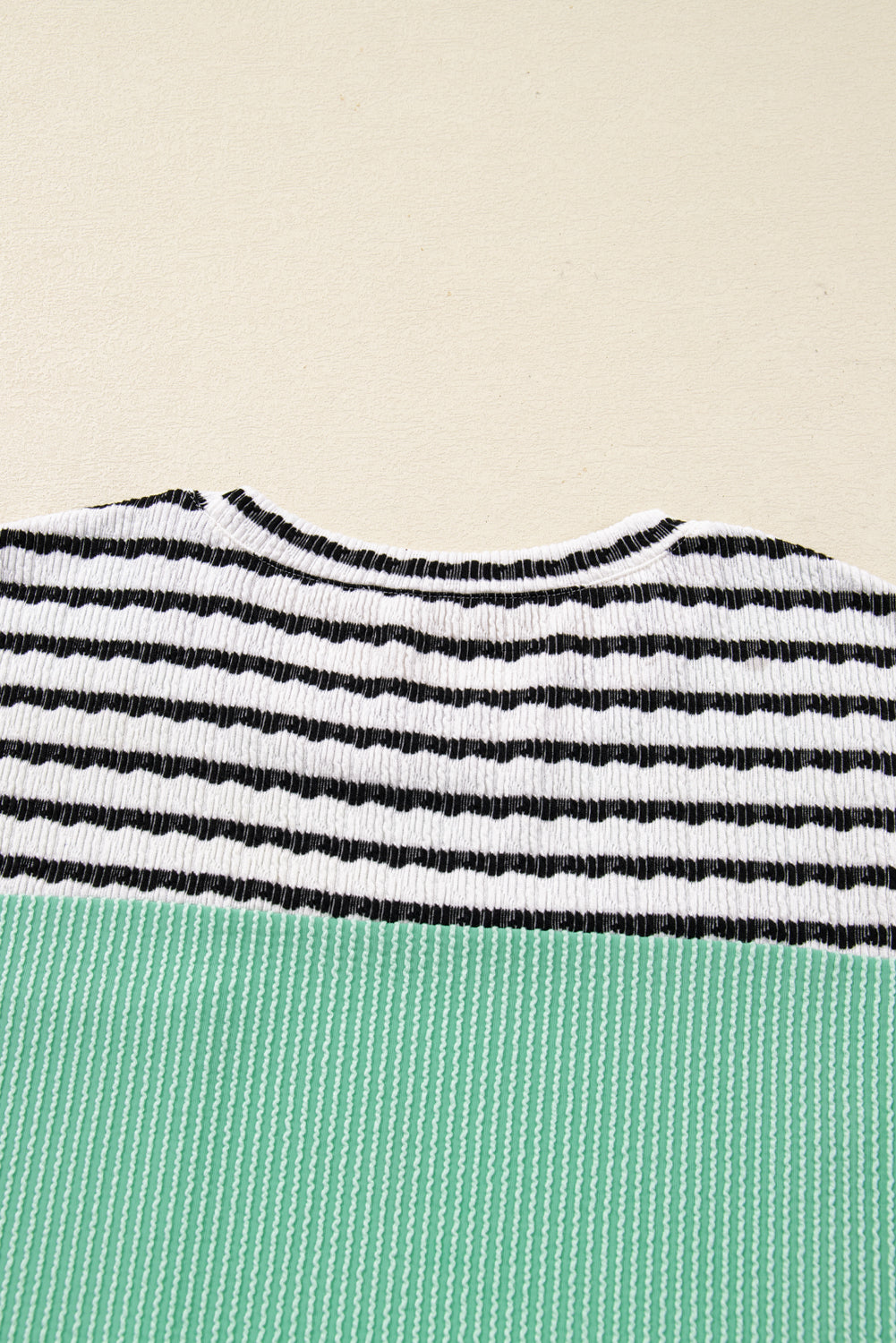 Claire Contrast Striped Patchwork Long Sleeve Top