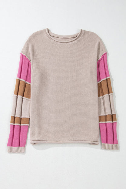 Ava Colorblock Exposed Seam Sweater