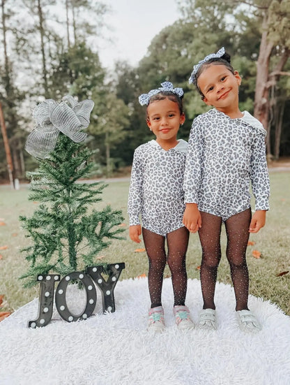 Snow leopard Ribbed Hooded romper - Get it from Bo