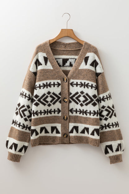 Adelynn Geometric Pattern Front Sweater